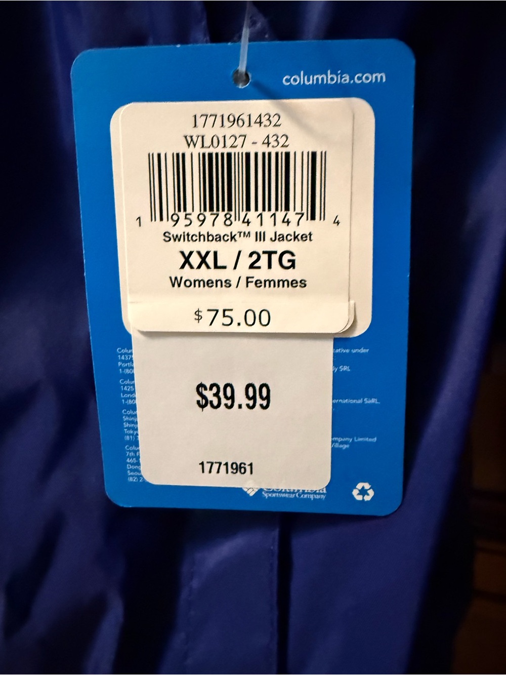 Columbia Women’s Rain Jacket XXL - Picture 4 of 5